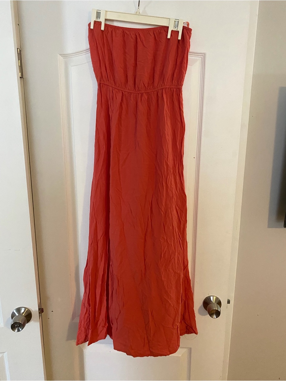 Ya Los Angeles Coral Strapless Maxi Dress